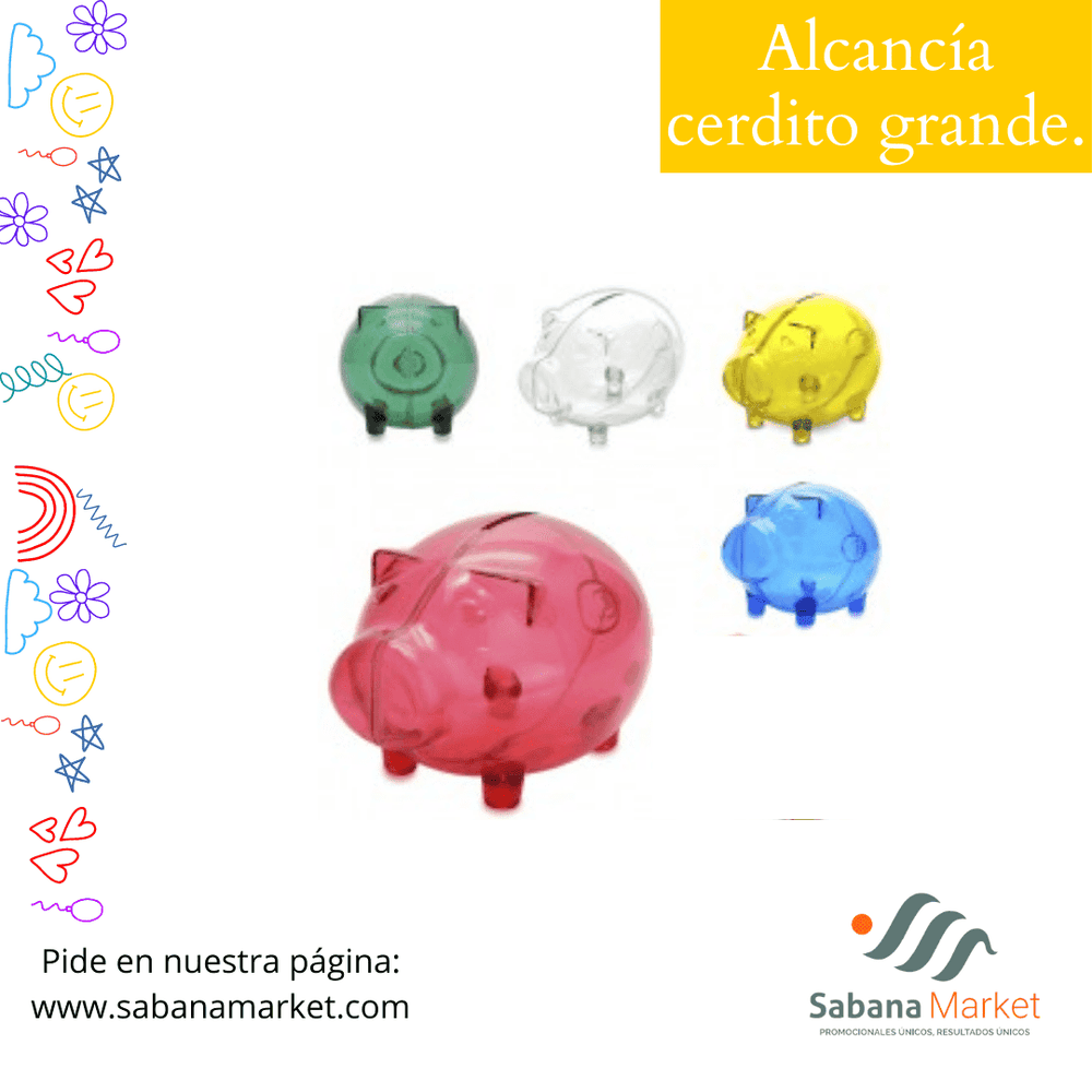 Alcancía cerdito grande.