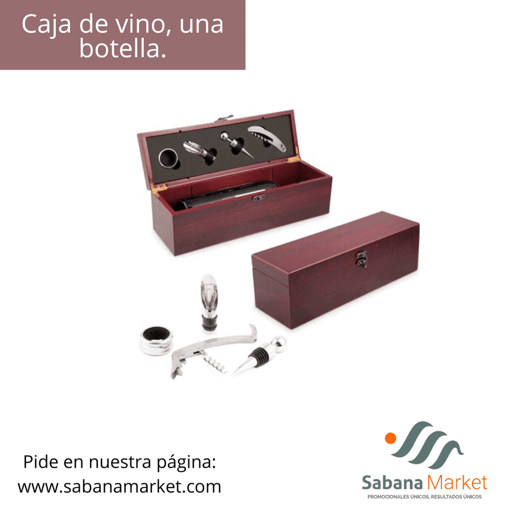 Caja de vino, una botella.