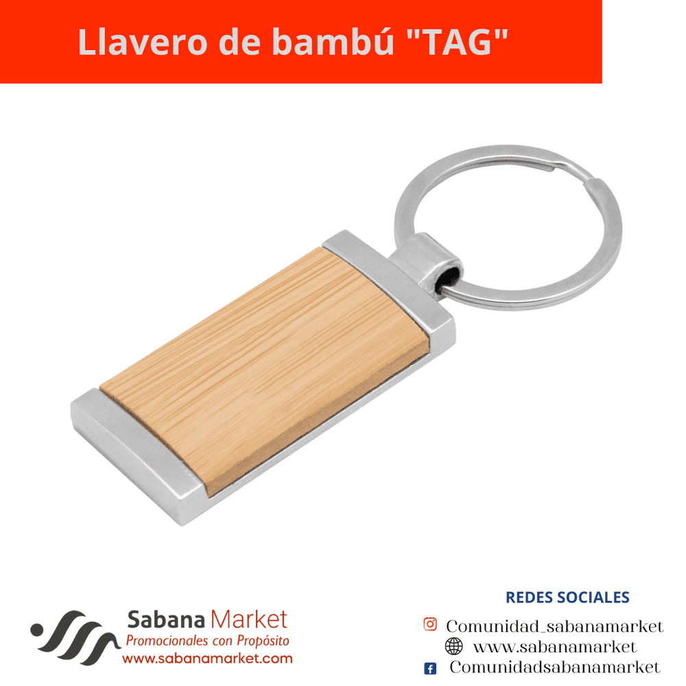 Llavero de bambú "TAG"