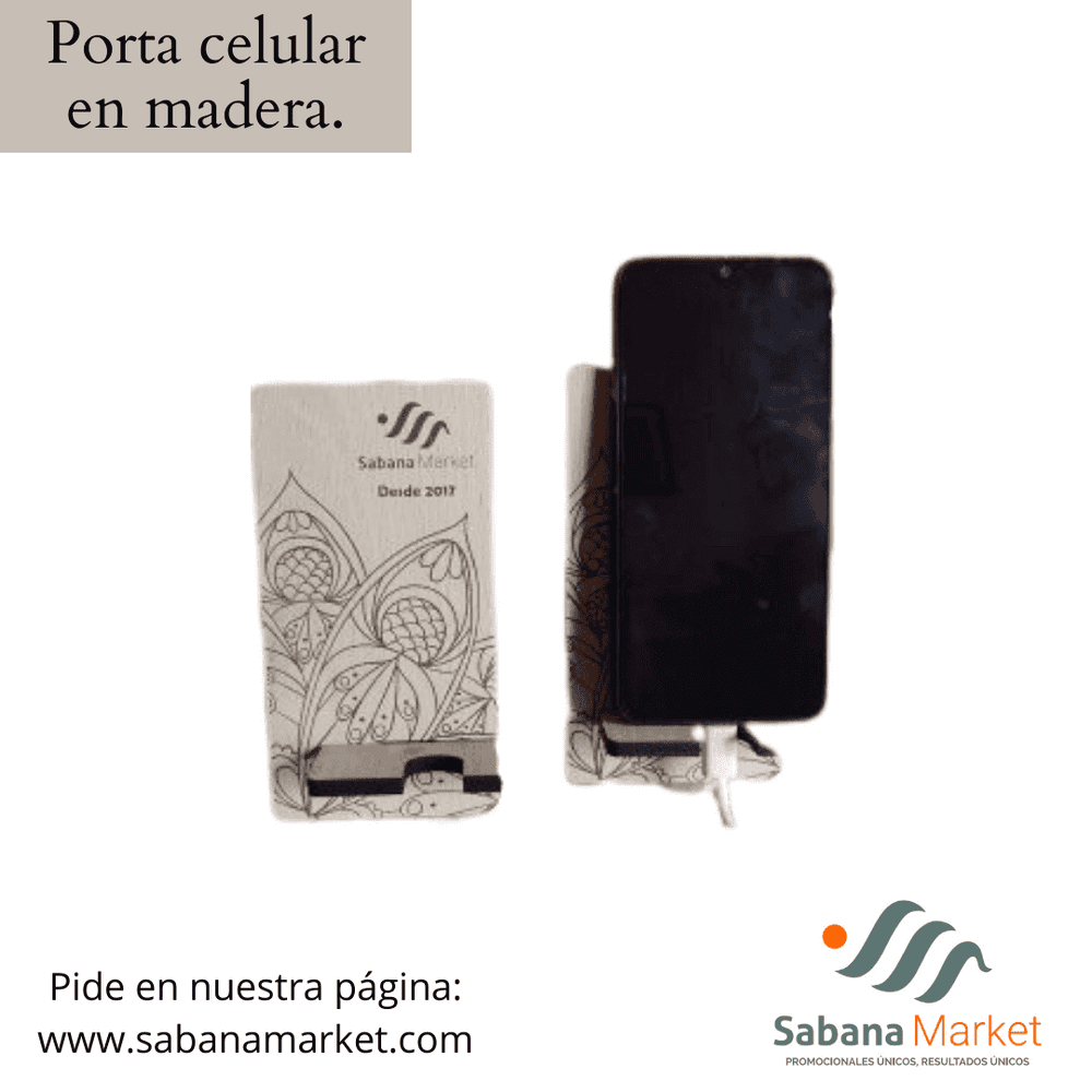 Porta celular en Madera.
