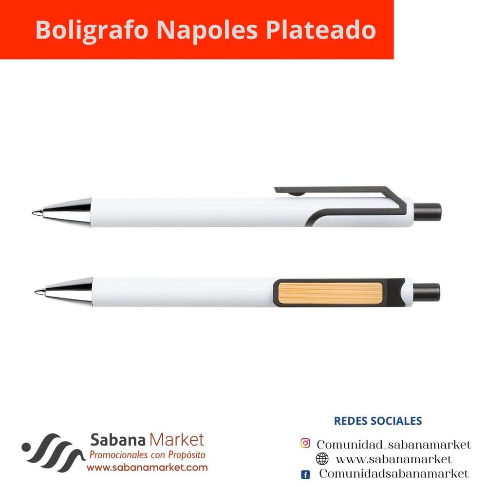Boligrafo Napoles Plateado.
