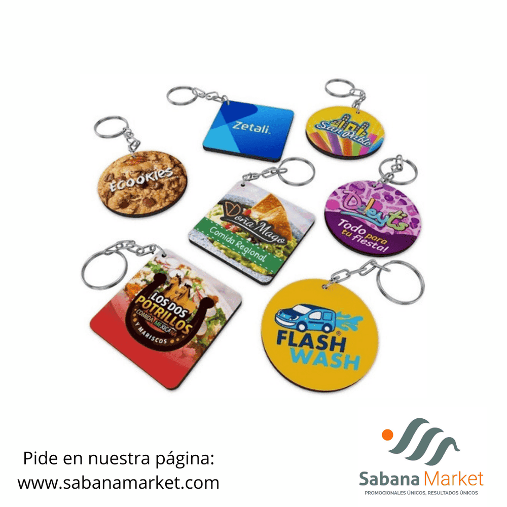 Llaveros impresos.