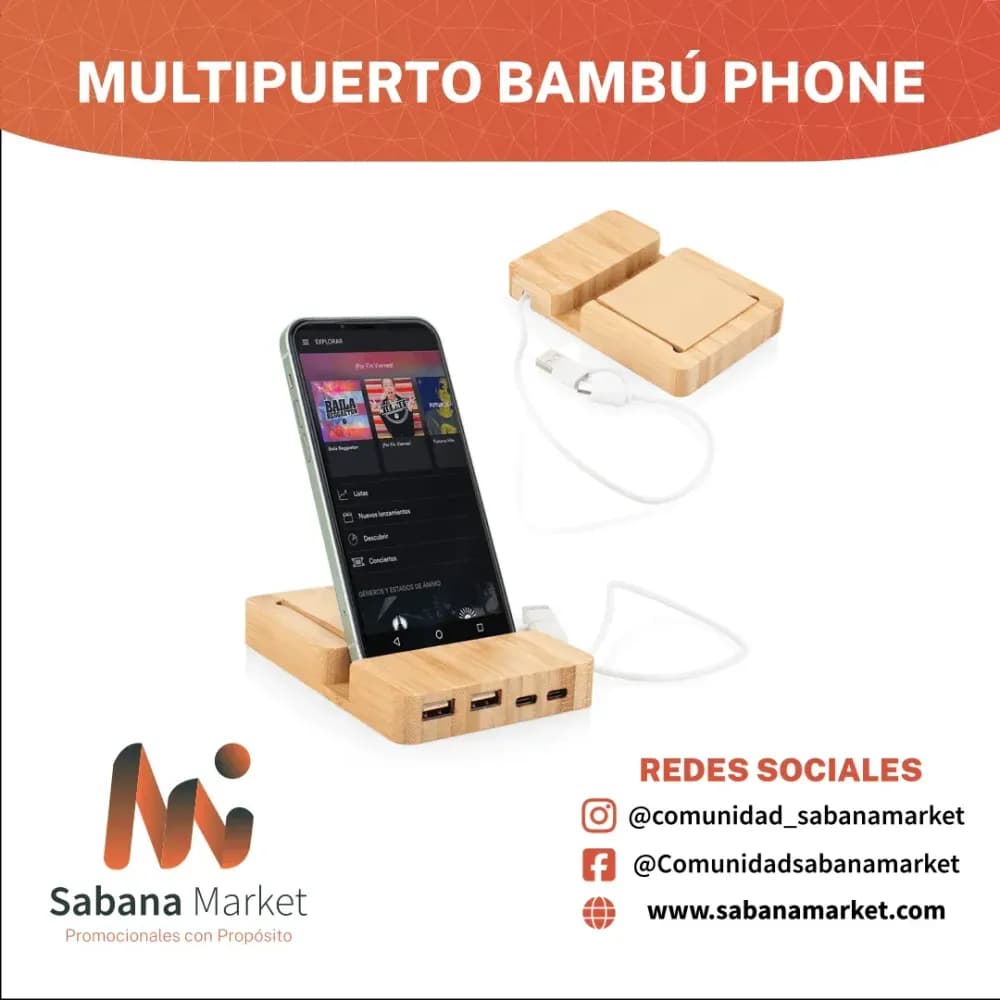 Multipuerto Bambú Phone