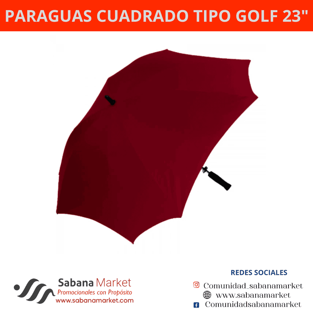 PARAGUAS CUADRADO TIPO GOLF 23"