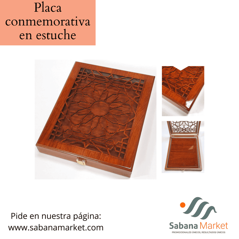 Placa conmemorativa con estuche.