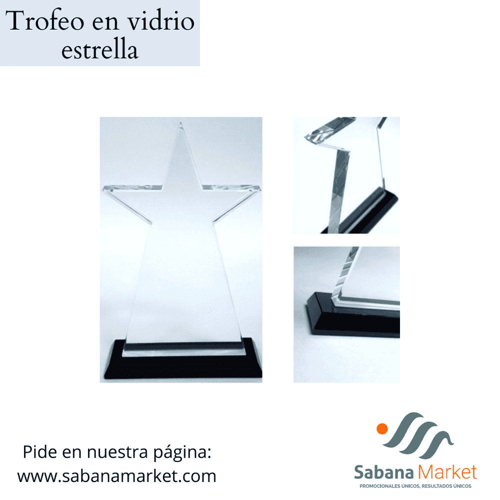 Trofeo en vidrio estrella.