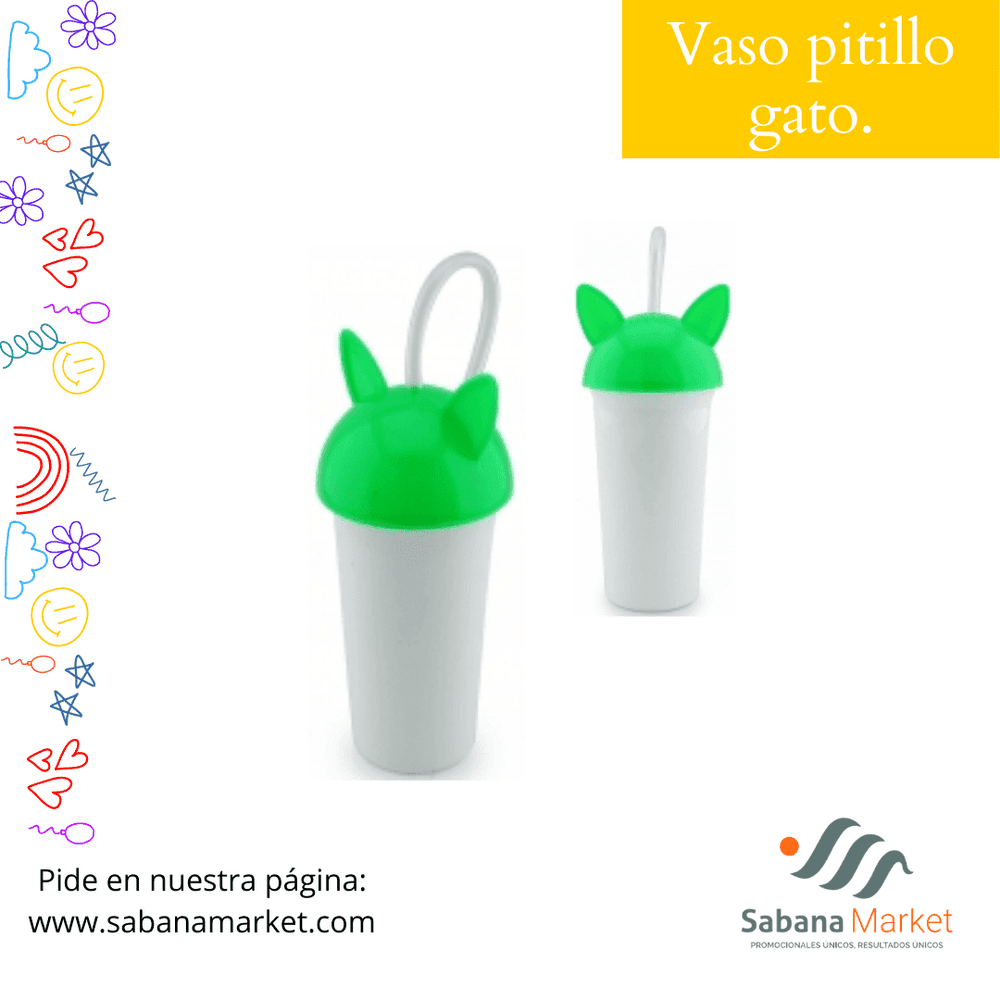 Vaso pitillo gato.