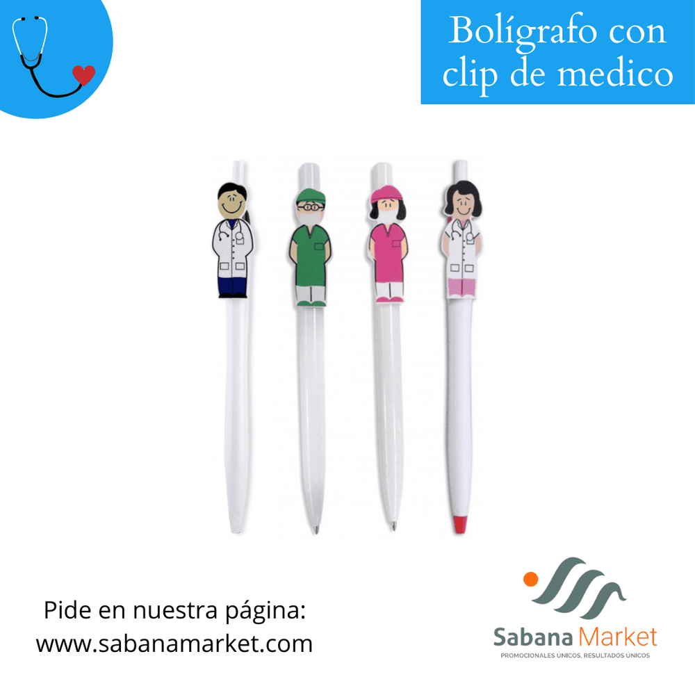 BOLÍGRAFO CON CLIP DE MEDICO