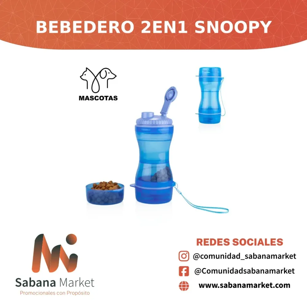 BEBEDERO 2EN1 PARA MASCOTAS SNOOPY