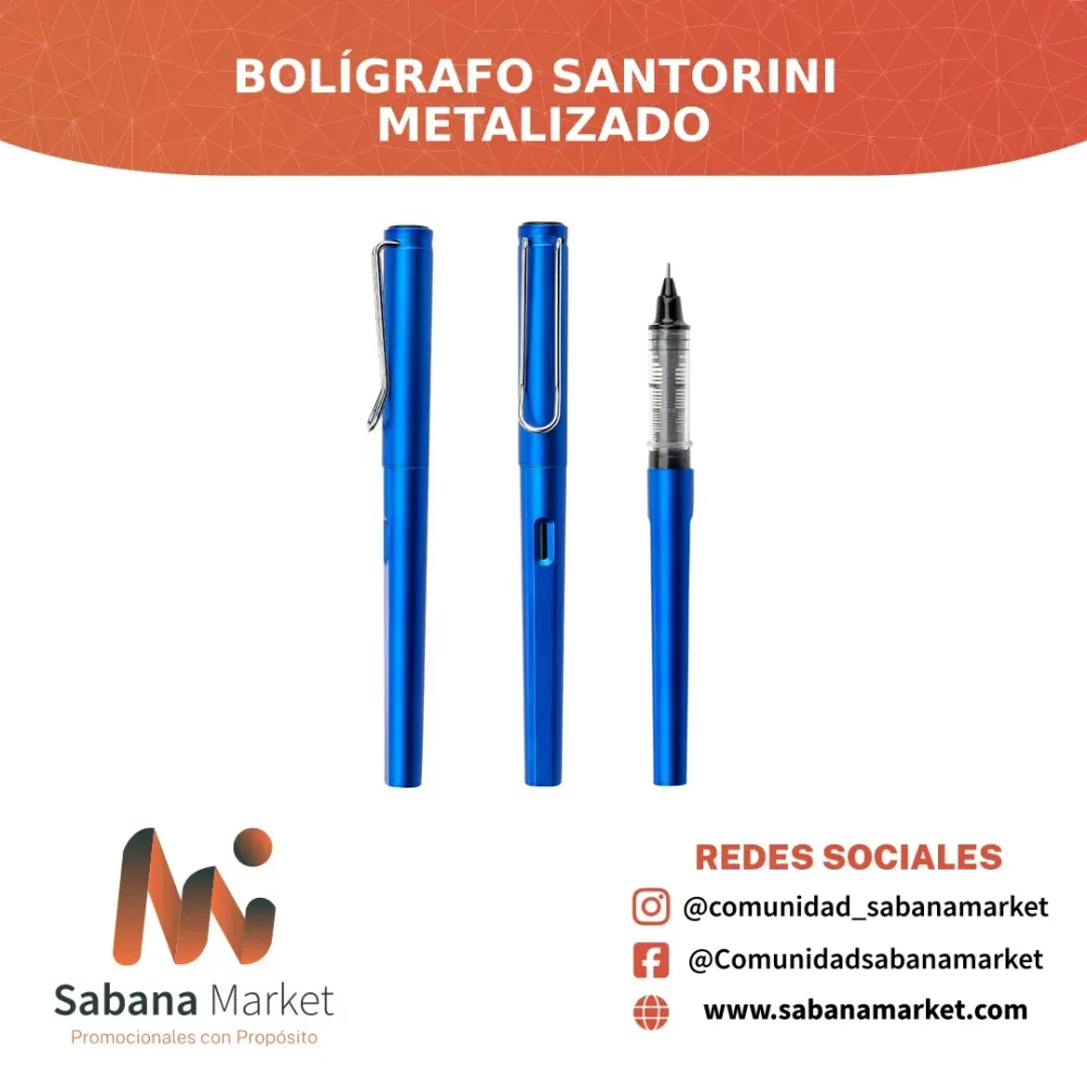 BOLÍGRAFO ROLLER SANTORINI METALIZADO