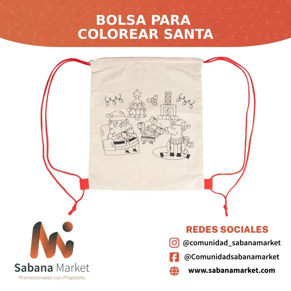 BOLSA PARA COLOREAR SANTA