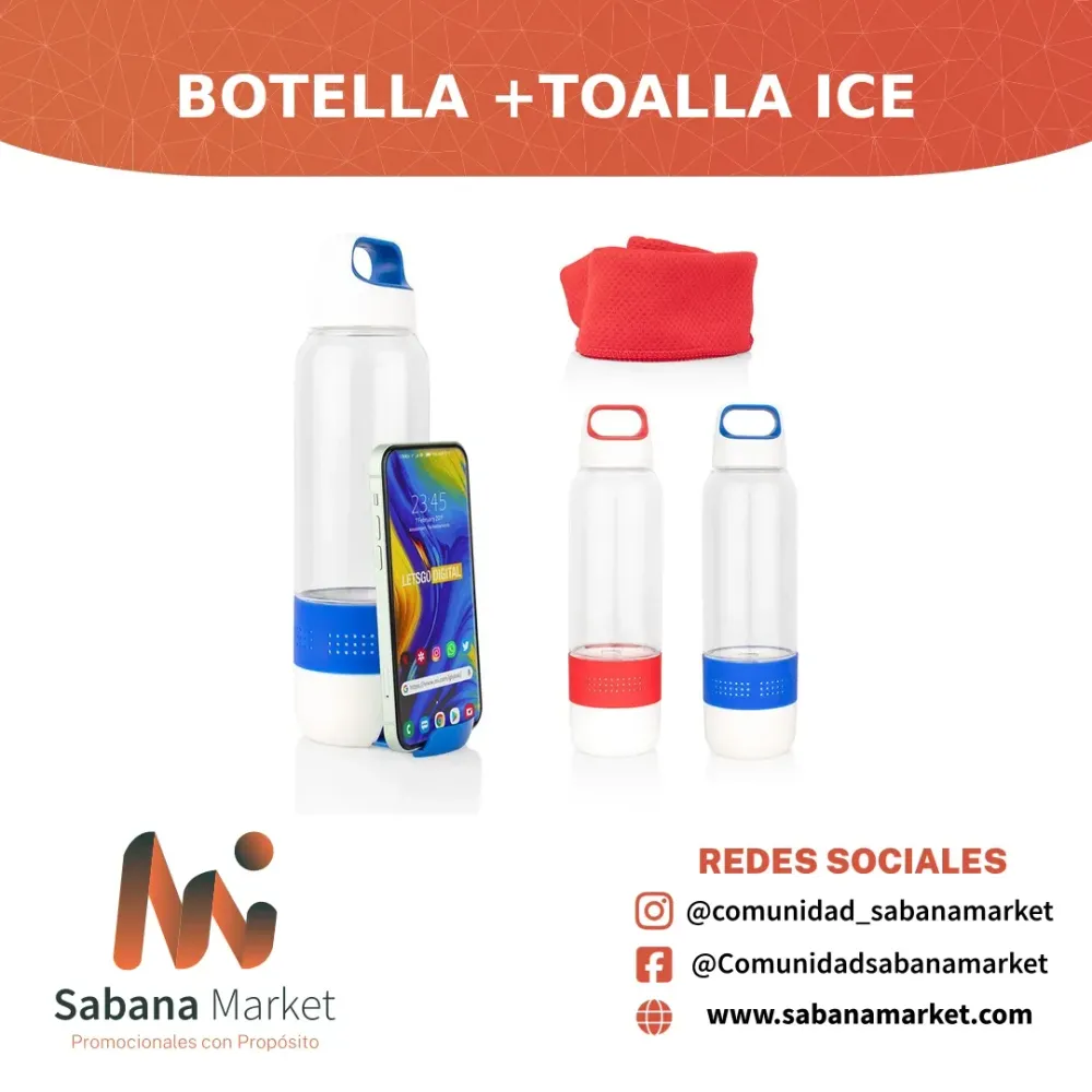 BOTELLA DEPORTIVA+TOALLA ICE 500 ML / 17 OZ