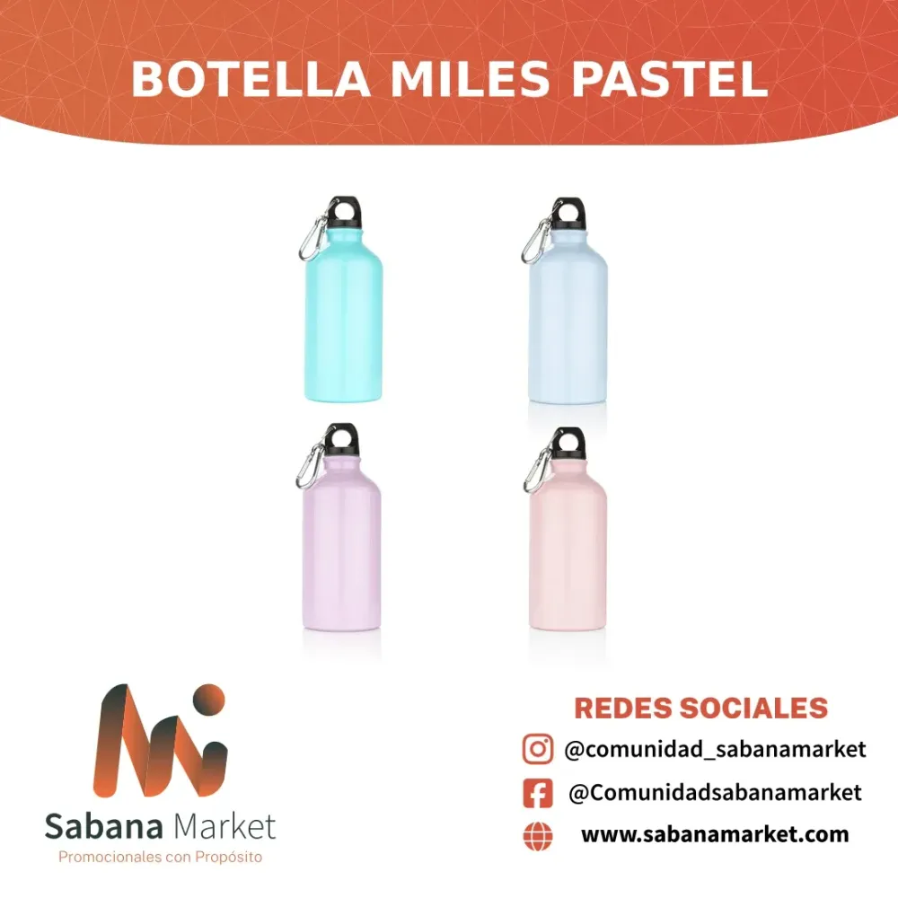 BOTELLA MILES PASTEL 550 ML / 19 OZ