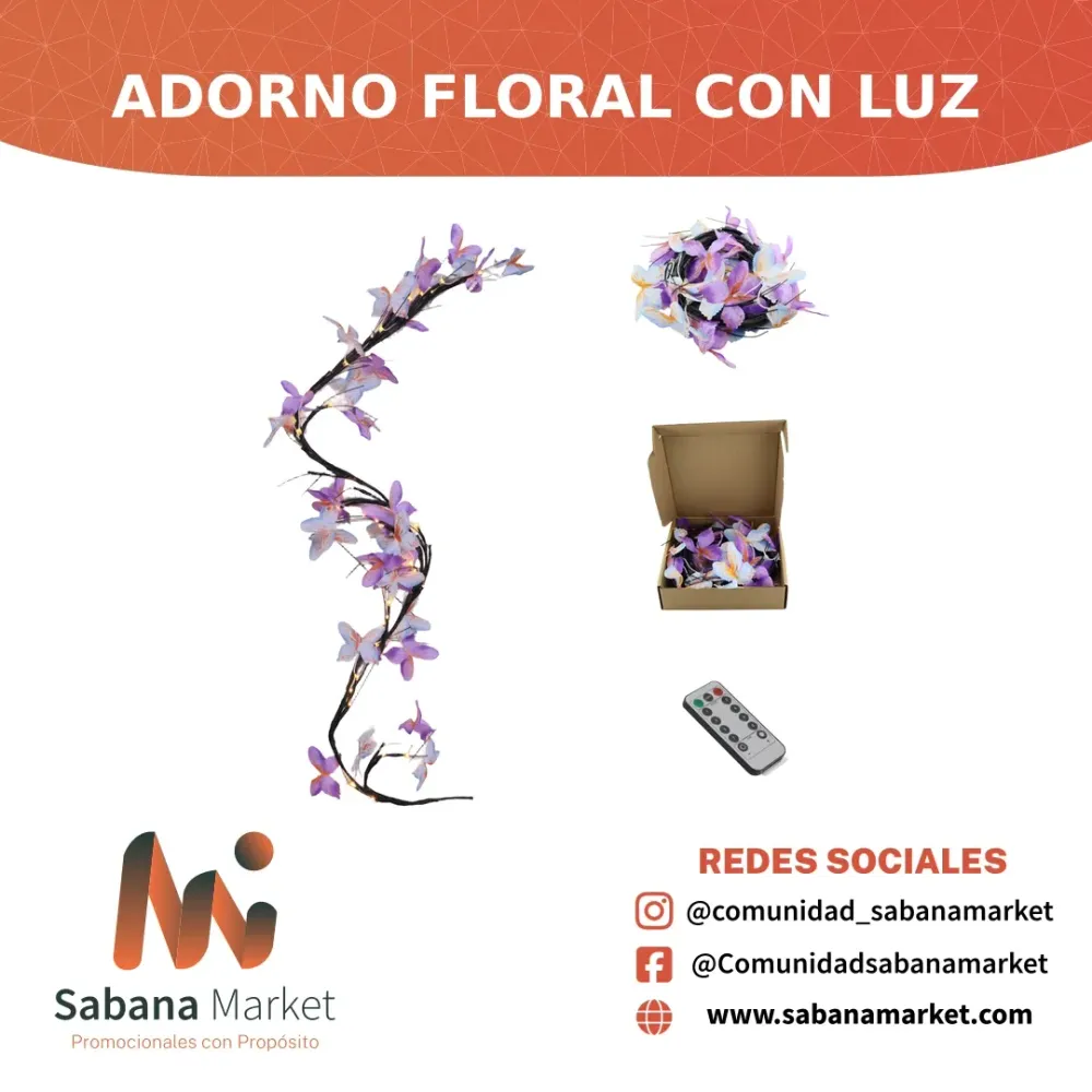 Adorno Floral con Luz