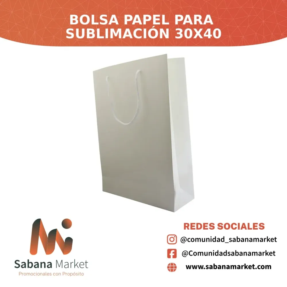 Bolsa Papel para Sublimación 30X40