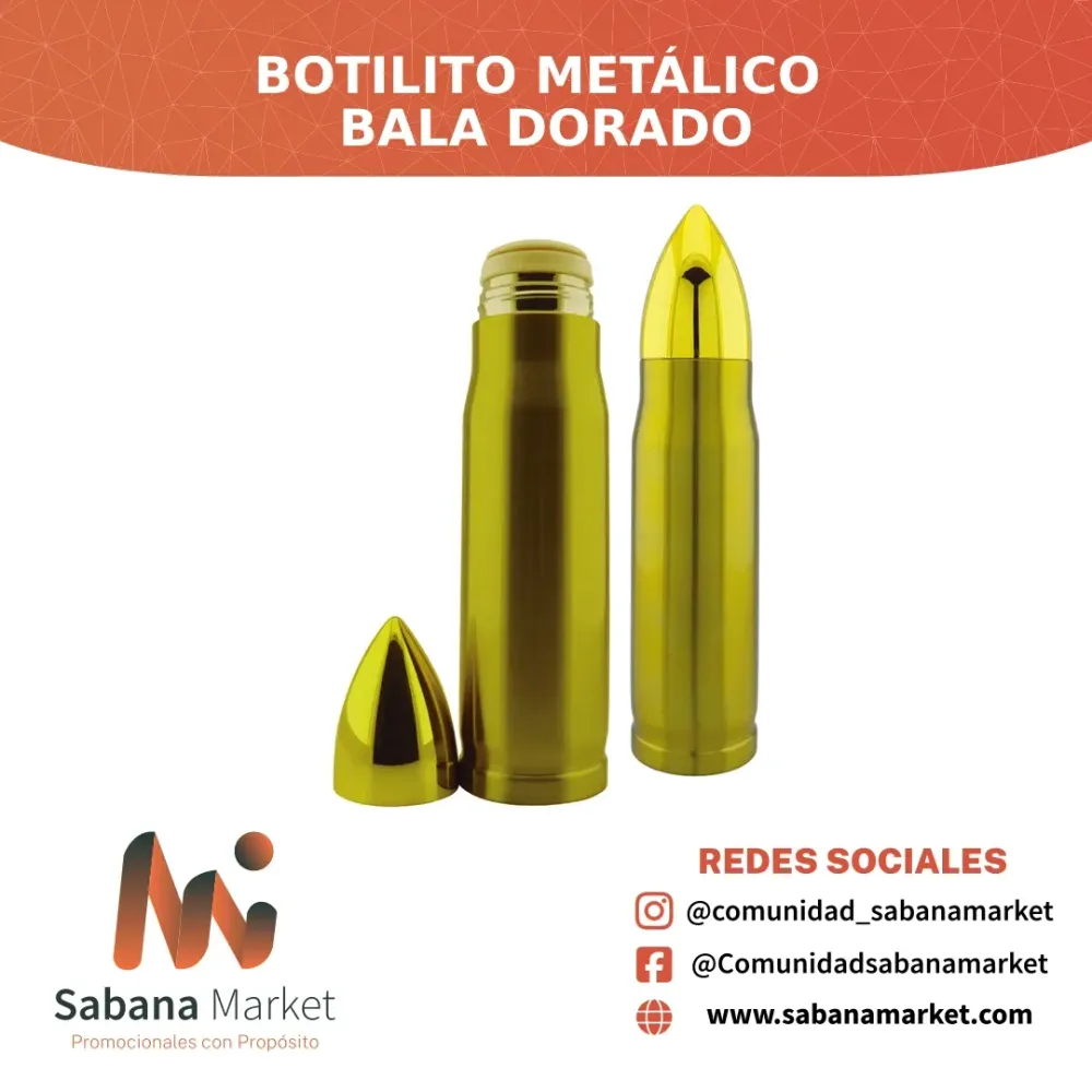 Botilito Metálico Bala Dorado