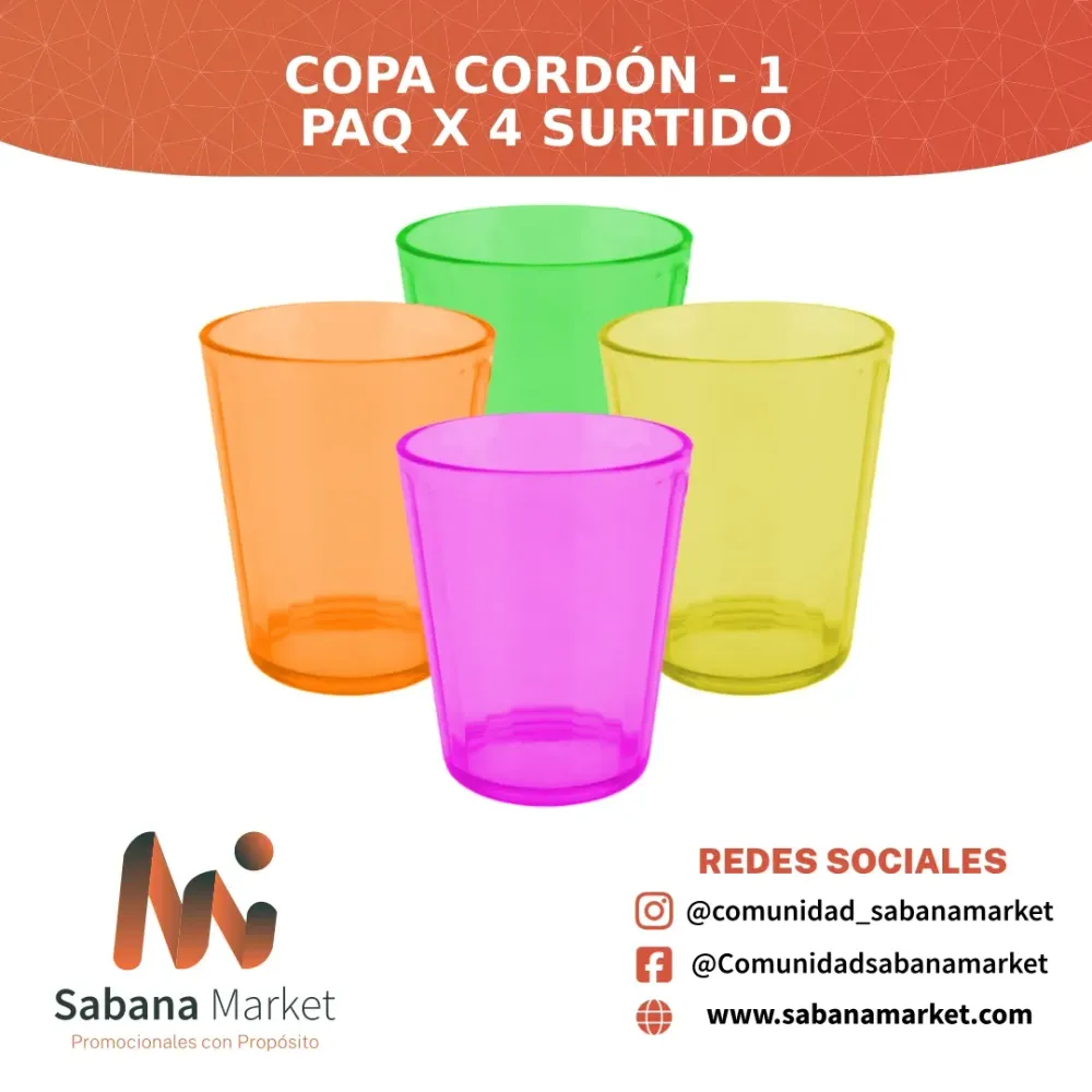 Copa Cordón - 1 Paq x 4 Surtido