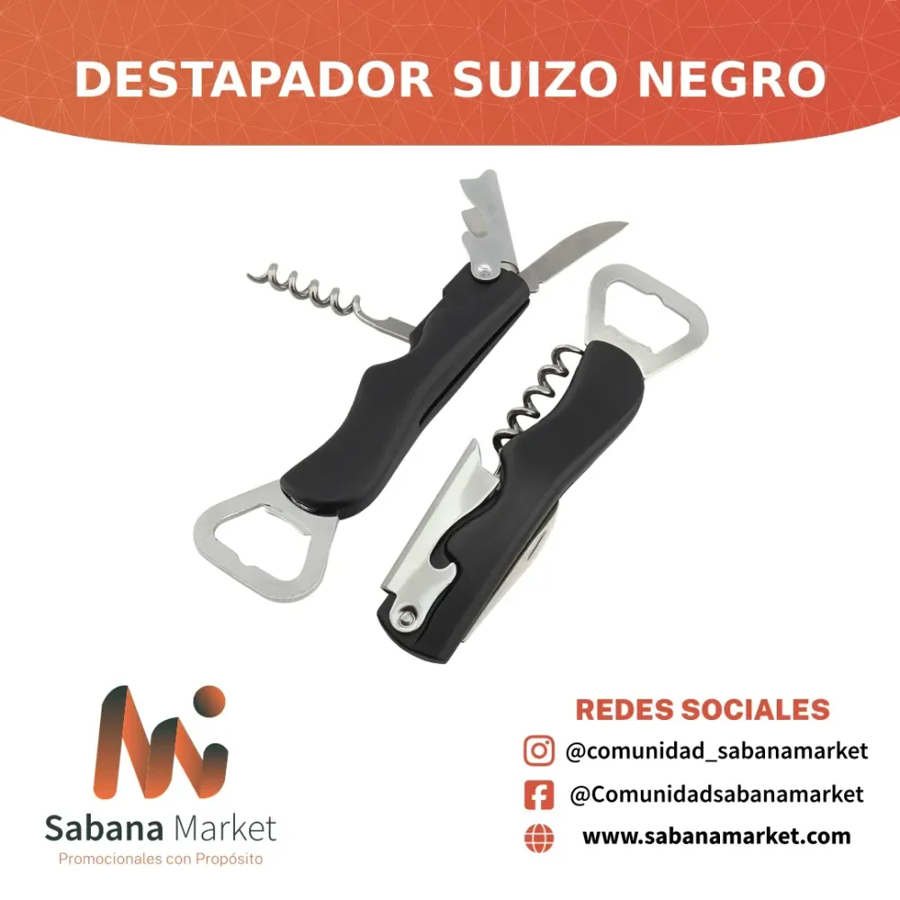 Destapador Suizo Negro