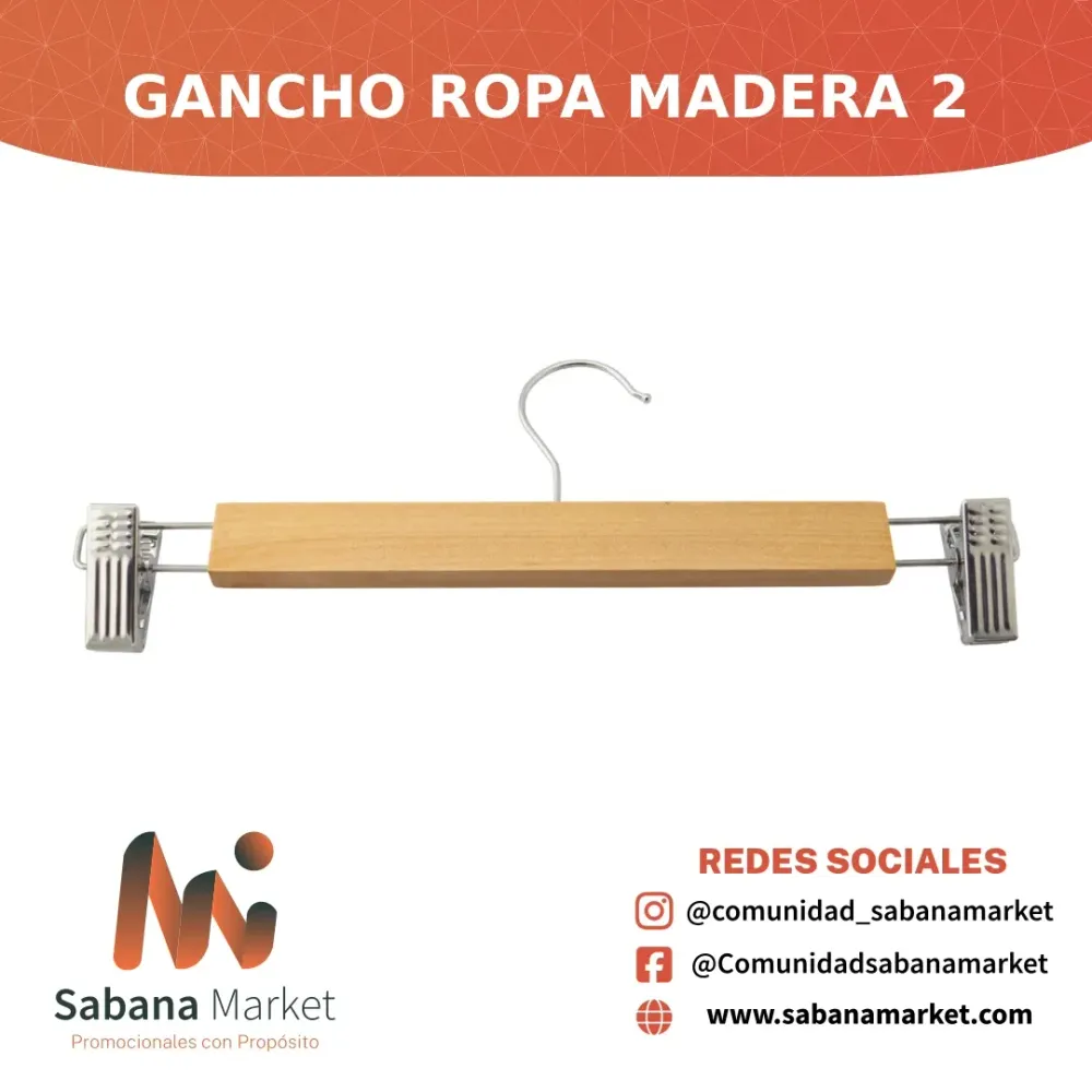 Gancho Ropa Madera 2
