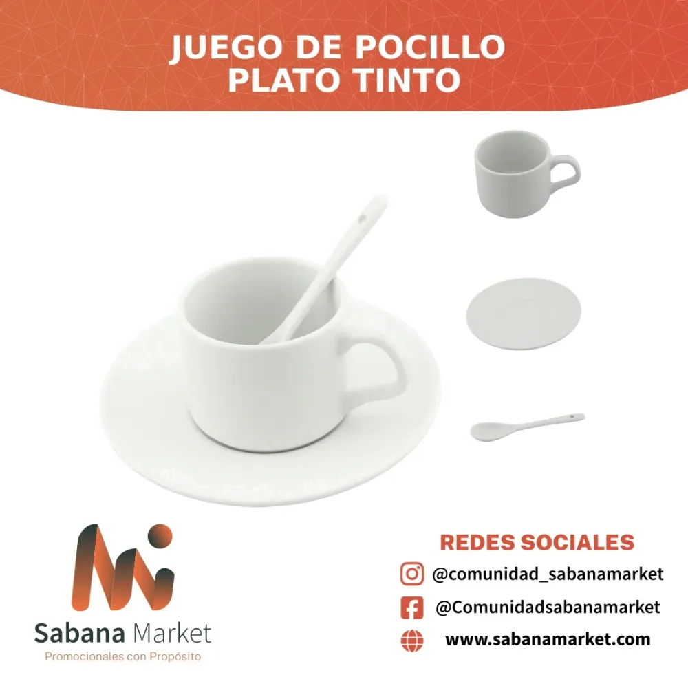 Juego de Pocillo Plato Tinto