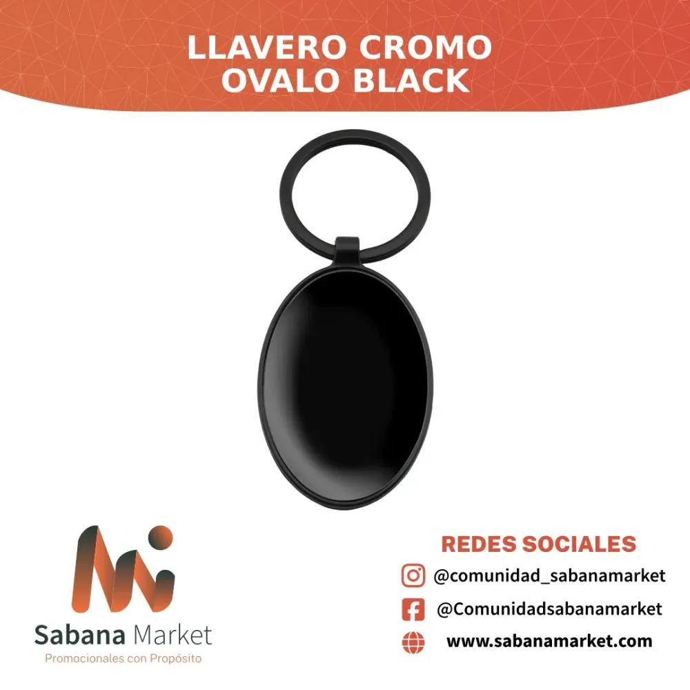 Llavero Cromo Ovalo Black