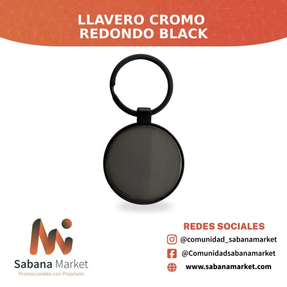 Llavero Cromo Redondo Black