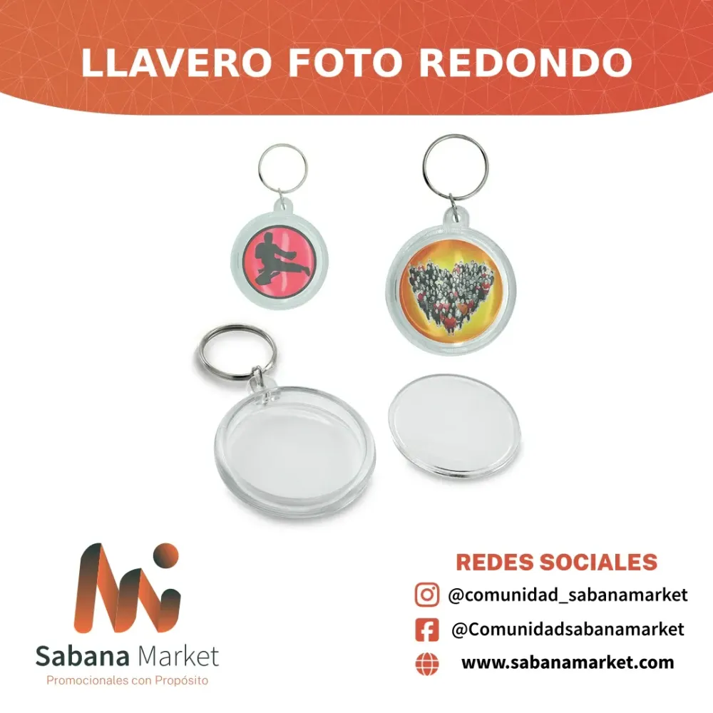 Llavero Foto Redondo