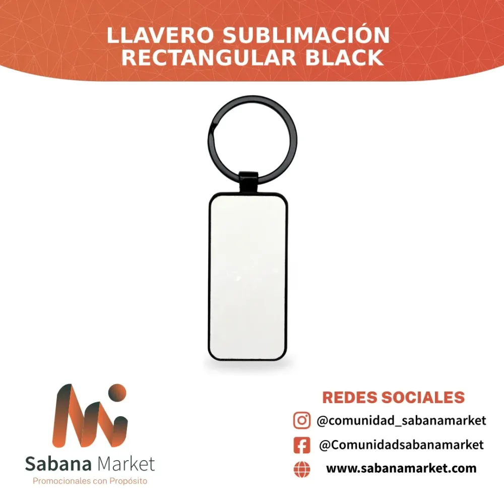 Llavero Sublimación Rectangular Black