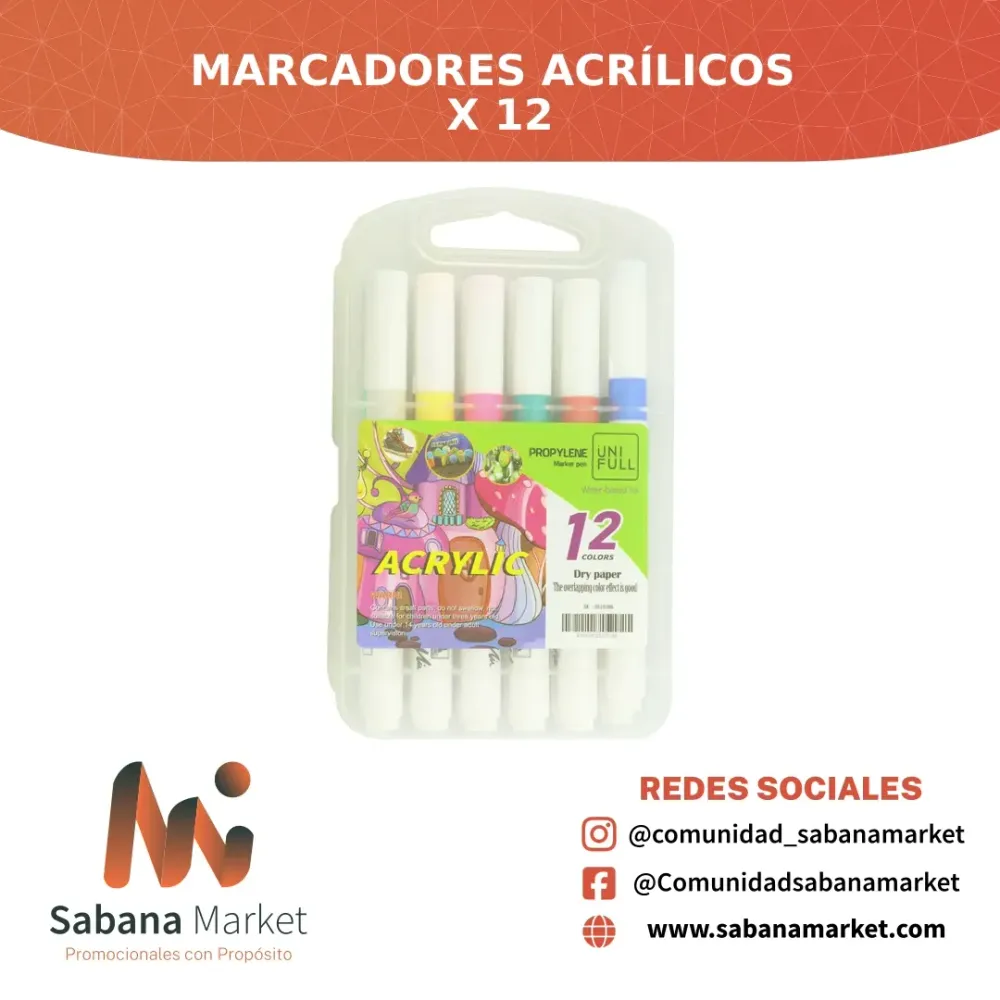 Marcadores Acrílicos x 12