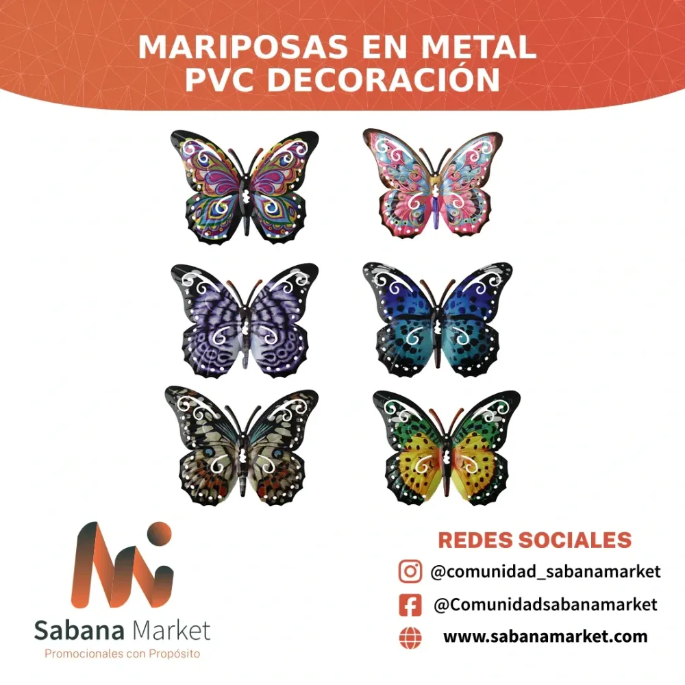 Mariposas en Metal PVC Decoración