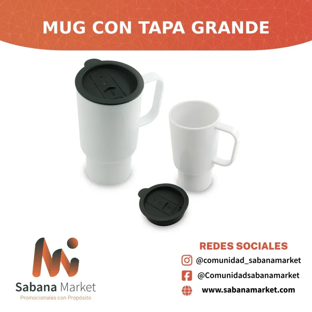Mug con Tapa Grande