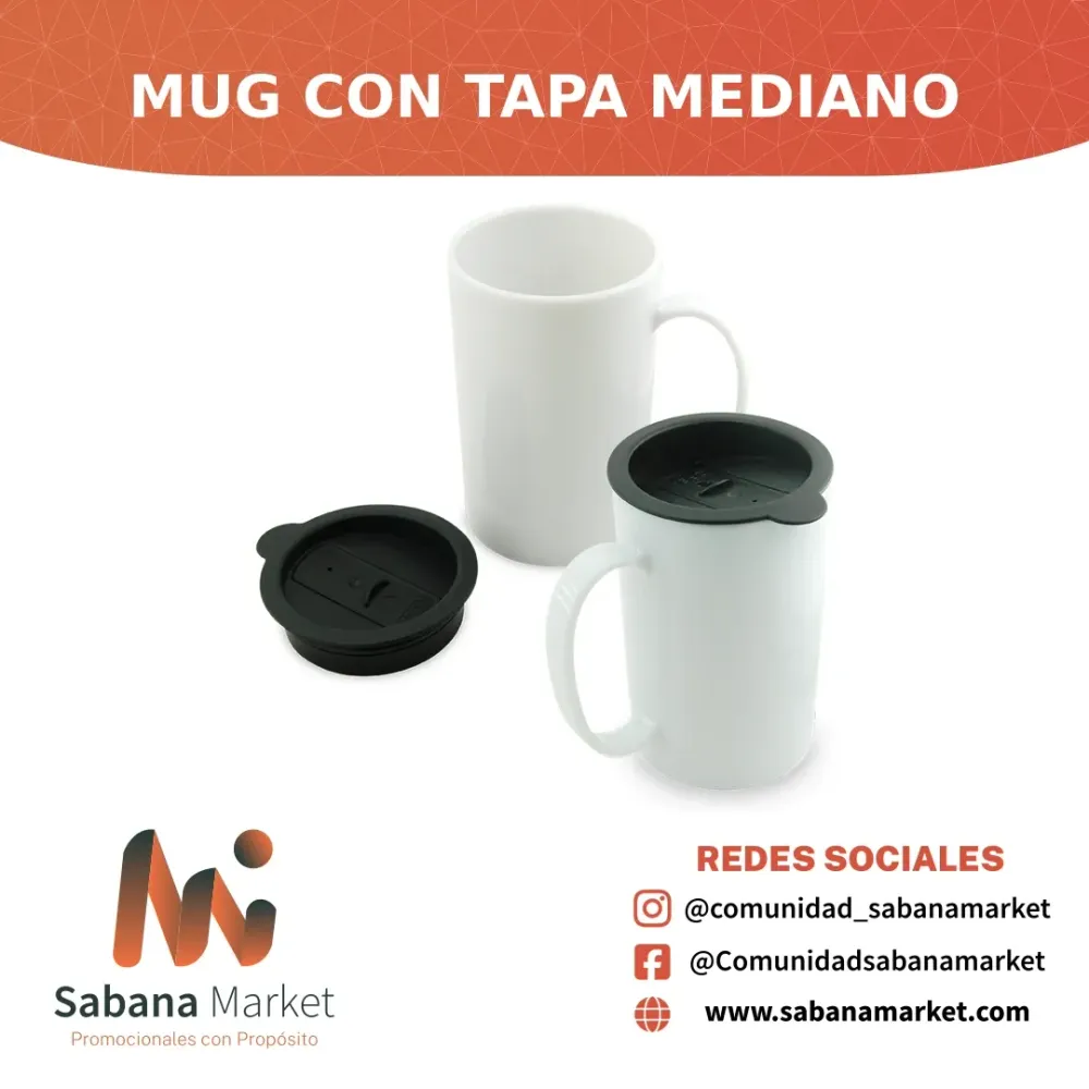 Mug con Tapa Mediano