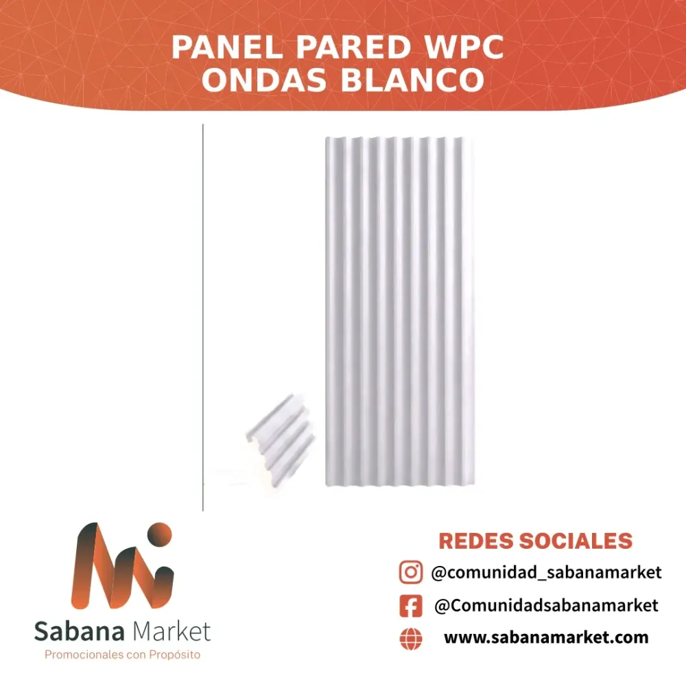 Panel Pared Wpc Ondas Blanco