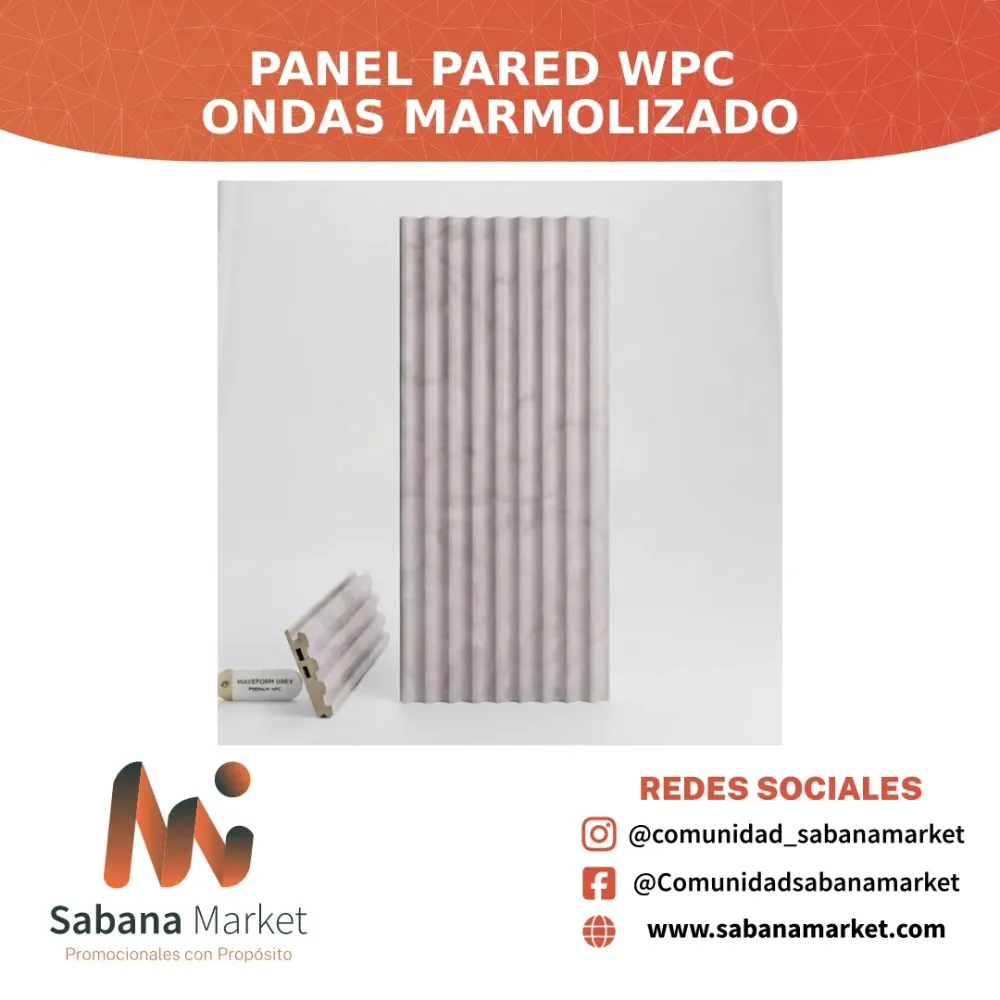 Panel Pared Wpc Ondas Marmolizado