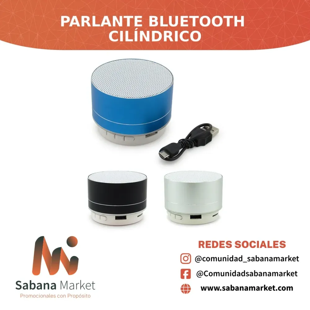Parlante Bluetooth Cilíndrico
