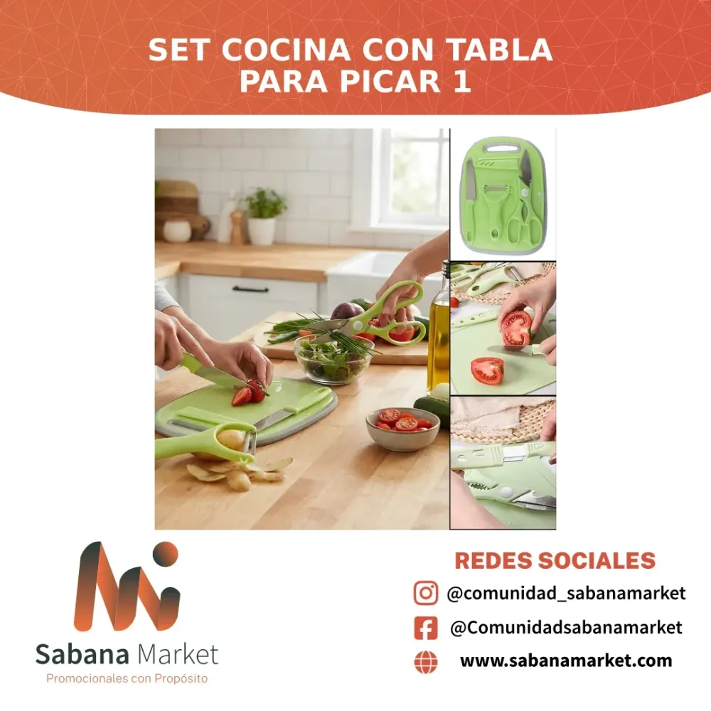 Set Cocina con Tabla para Picar 1