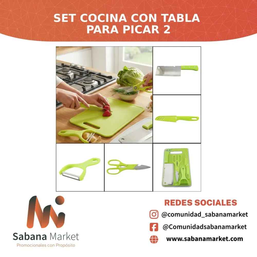 Set Cocina con Tabla para Picar 2