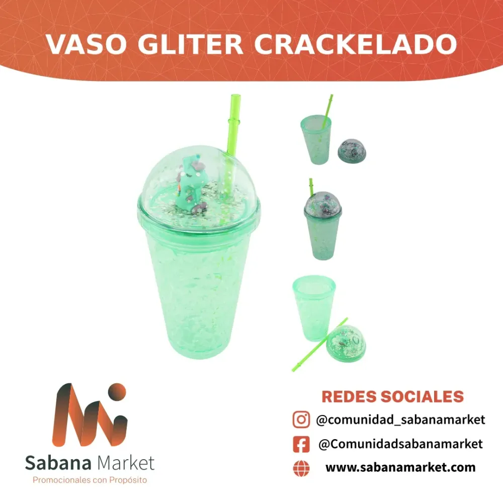 Vaso Gliter Crackelado