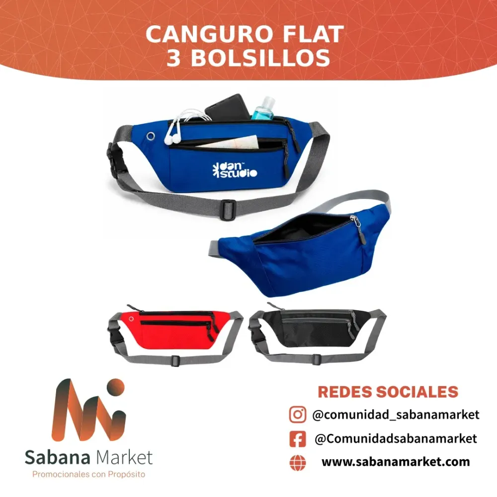 Canguro Flat 3 Bolsillos