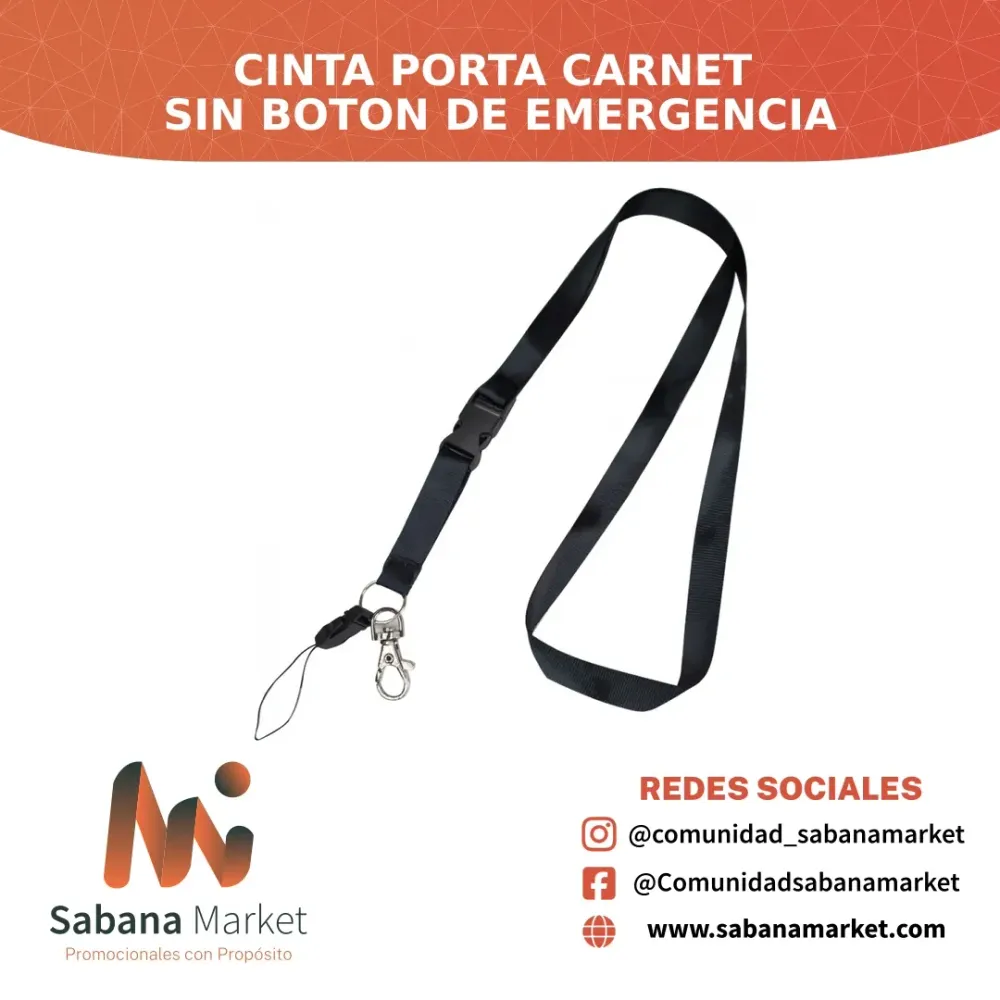 Cinta Porta Carnet sin Boton de Emergencia