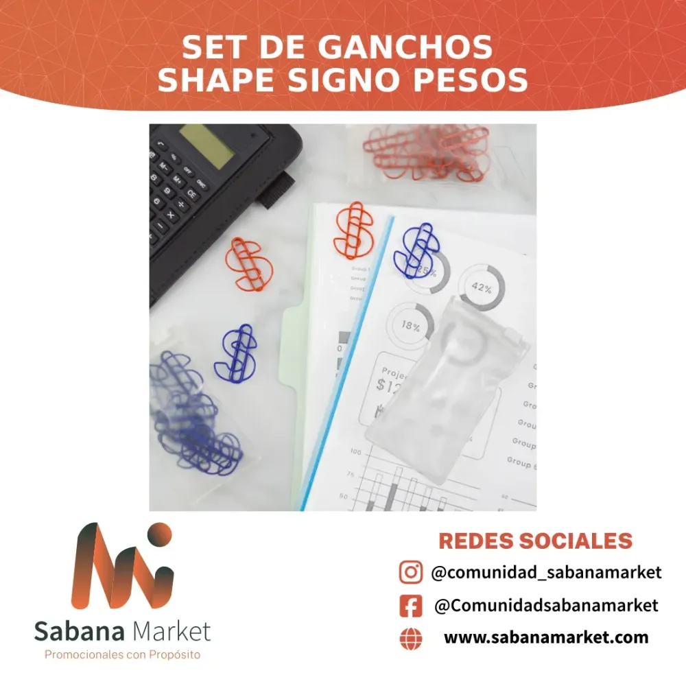 Set de Ganchos Shape Signo Pesos