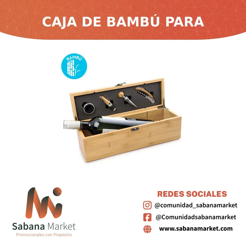 CAJA DE BAMBÚ PARA UNA BOTELLA