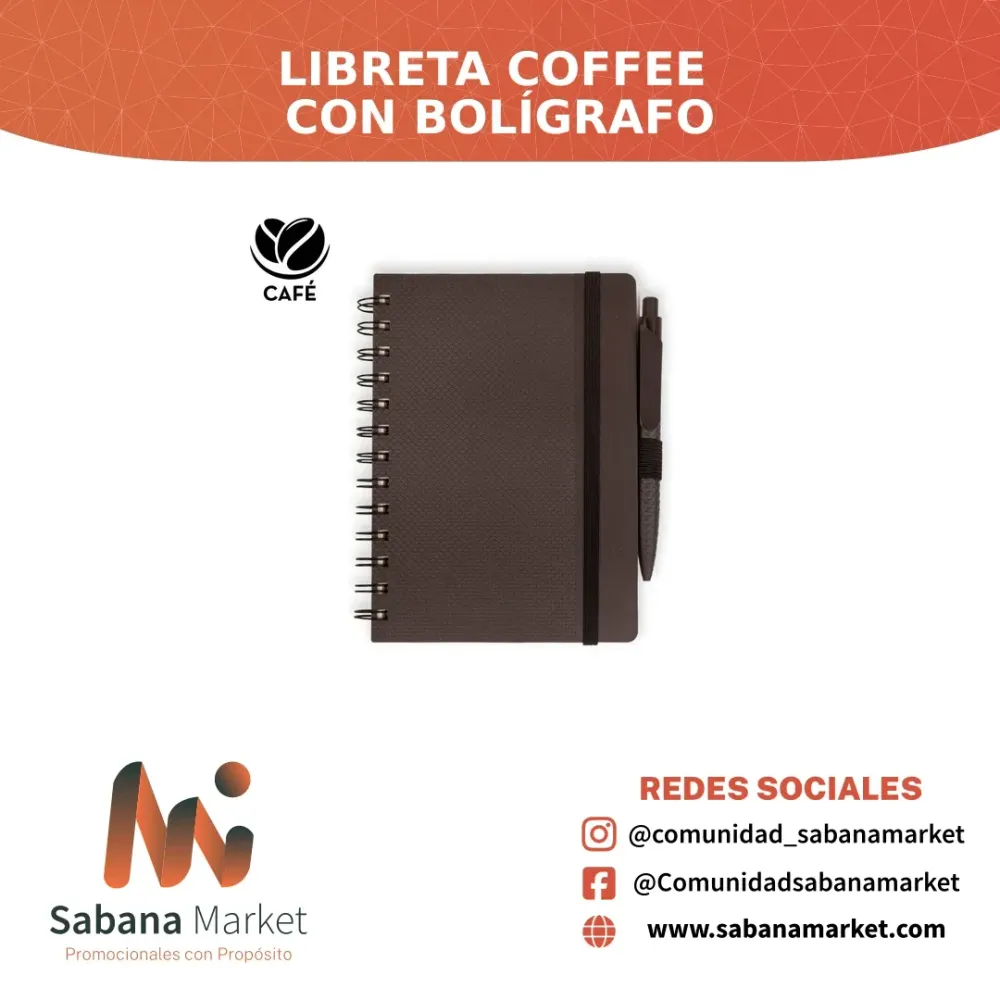 LIBRETA COFFEE CON BOLÍGRAFO