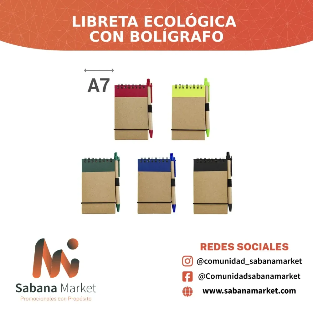 LIBRETA ECOLÓGICA CON BOLÍGRAFO