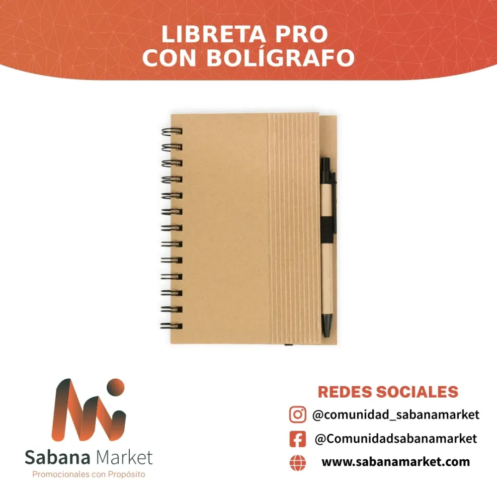 LIBRETA PRO CON BOLÍGRAFO