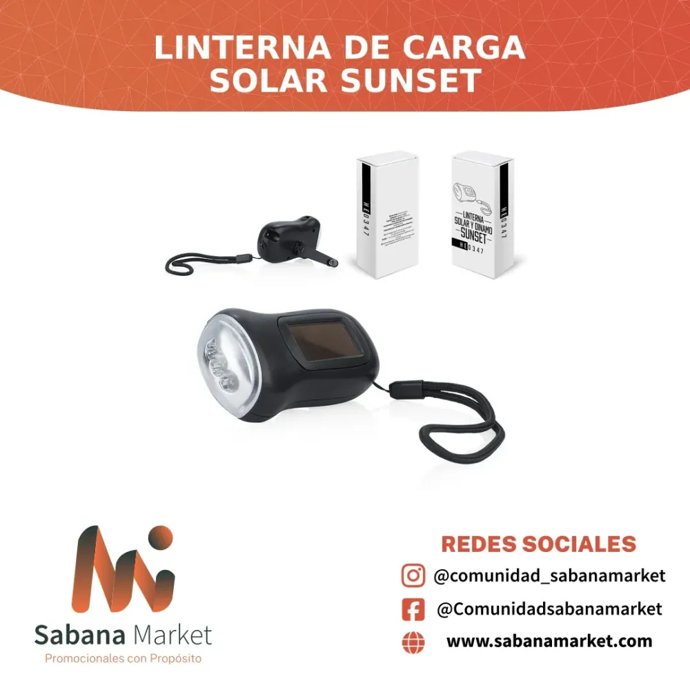 LINTERNA DE CARGA SOLAR SUNSET