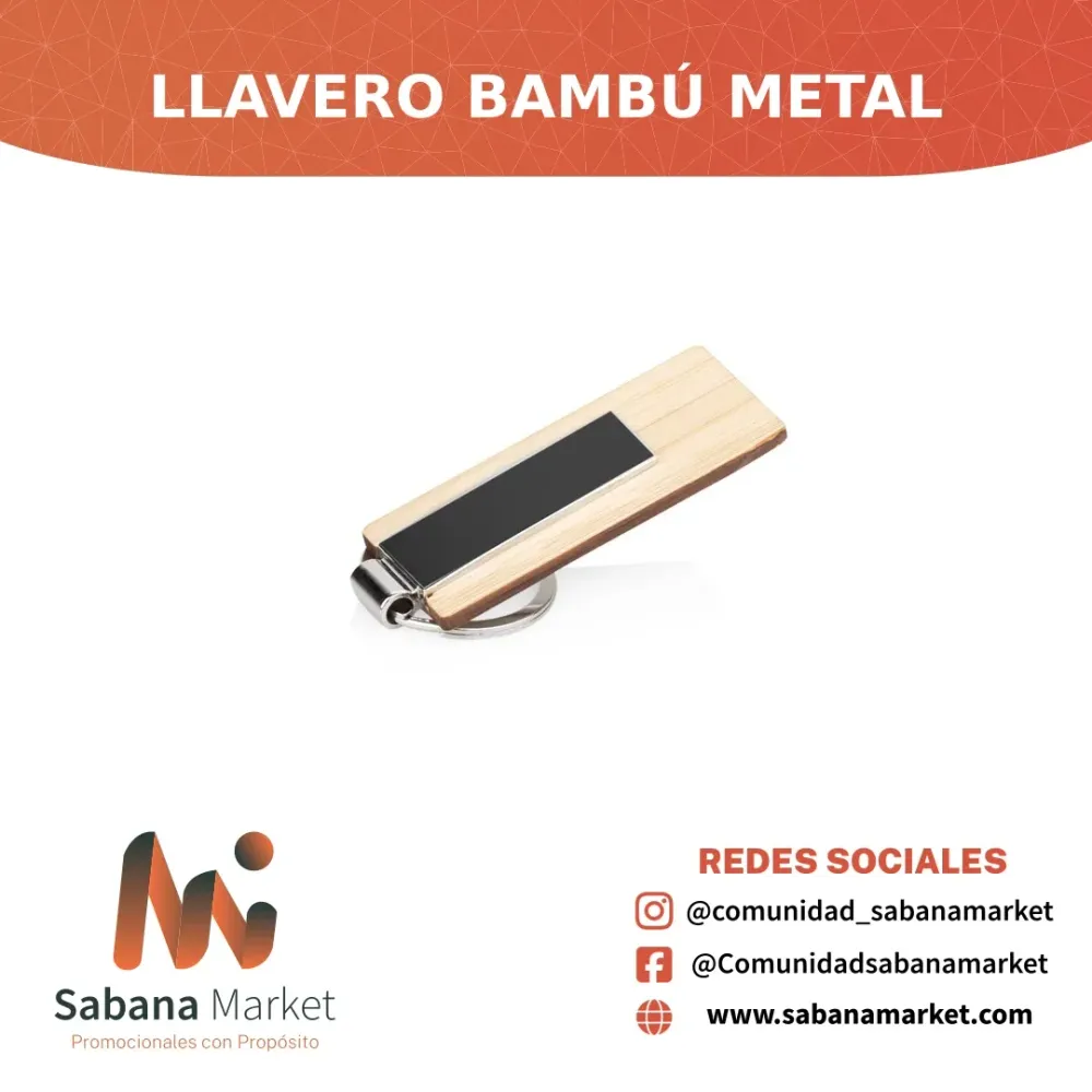 LLAVERO BAMBÚ METAL