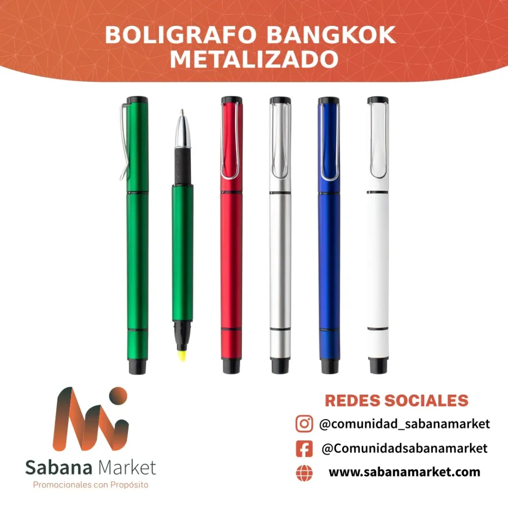 Boligrafo Bangkok Metalizado