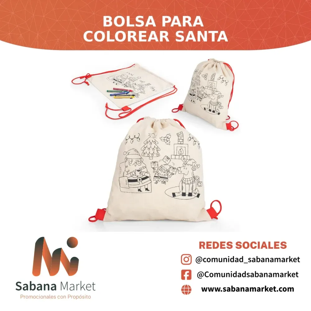 Bolsa para Colorear Santa