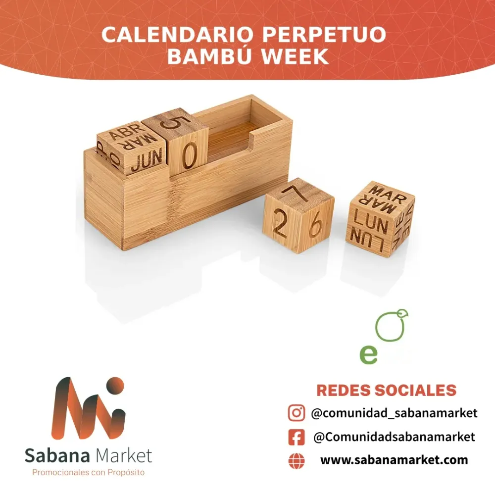 Calendario perpetuo Bambú week